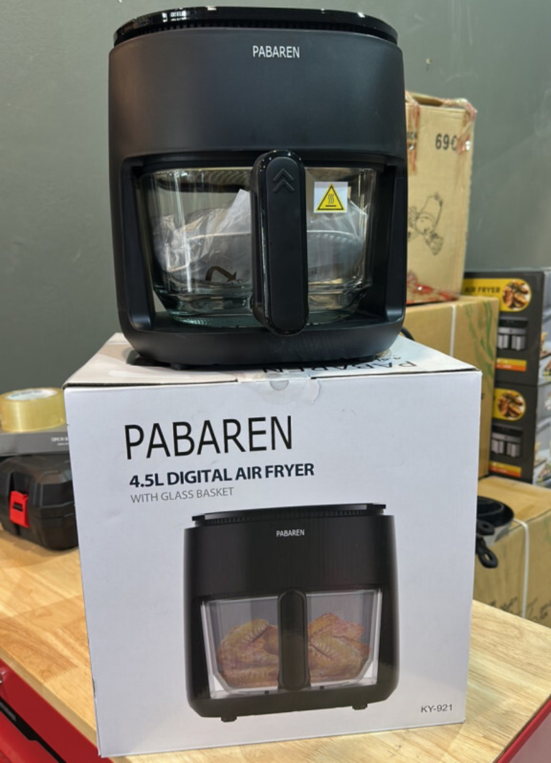 PABAREN 4.5L 1500W Дигитален екран модел от 2025 360 градуса видимост на храната