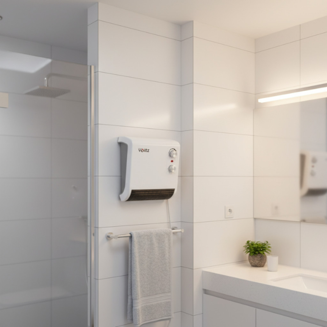 Отоплителна печка за баня Voltz OV51970J – 2000W, вентилатор, водоустойчива