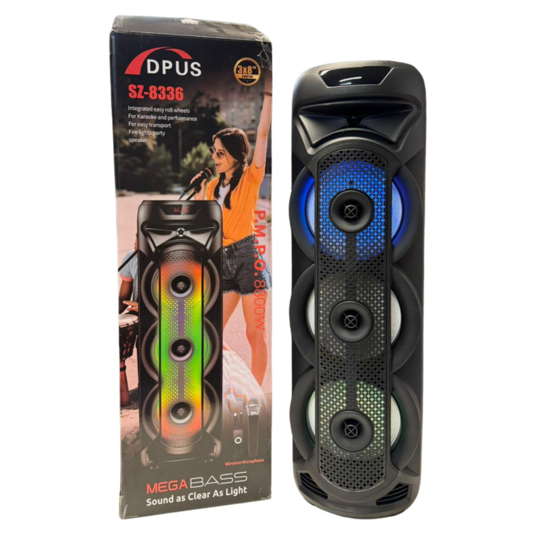 Безжичен преносим високоговорител DPUS SZ-8336, 3 х 8