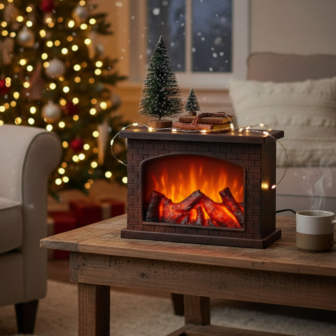 Декоративна LED камина с изкуствен пламък и звук – уют без риск и без отопление