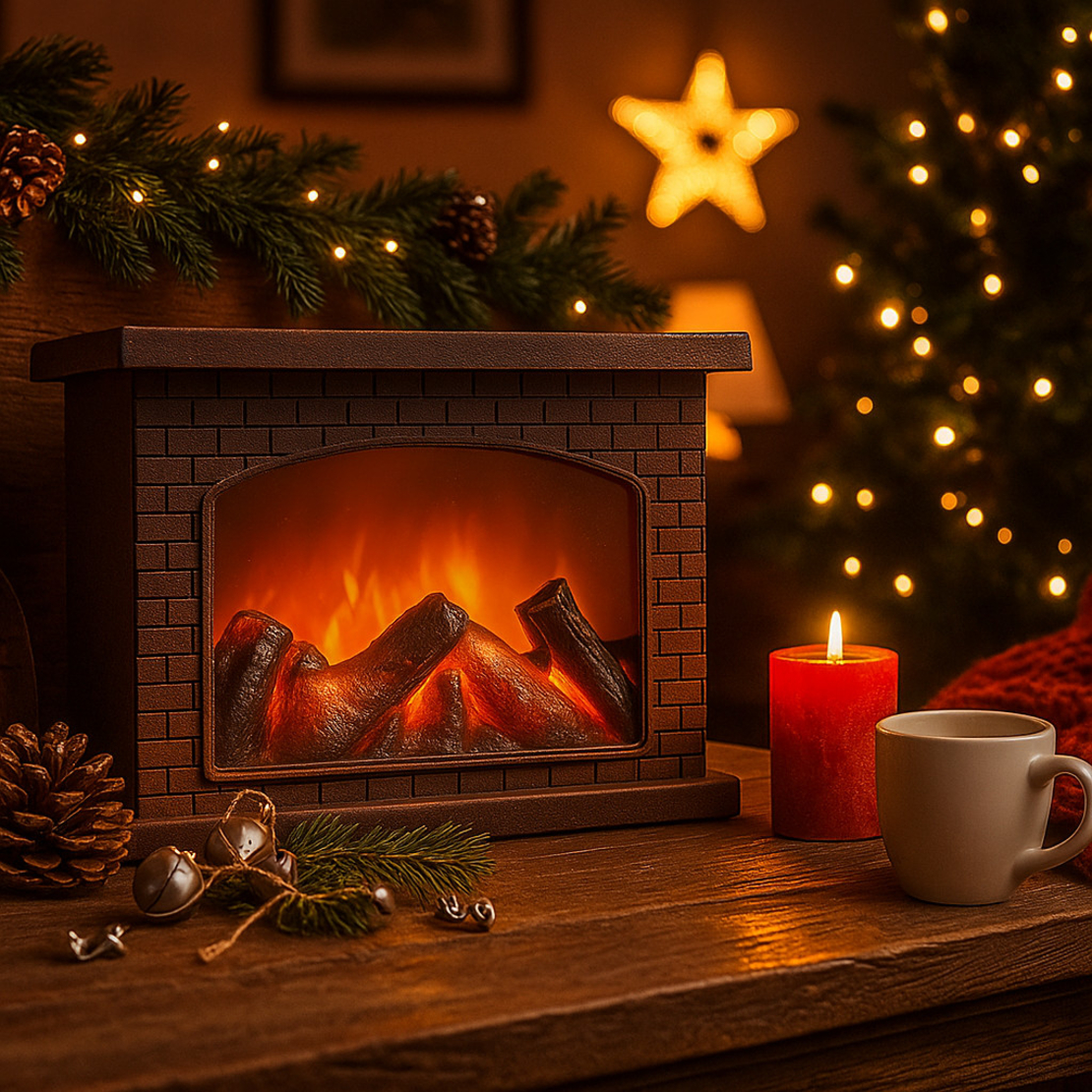 Декоративна LED камина с изкуствен пламък и звук – уют без риск и без отопление