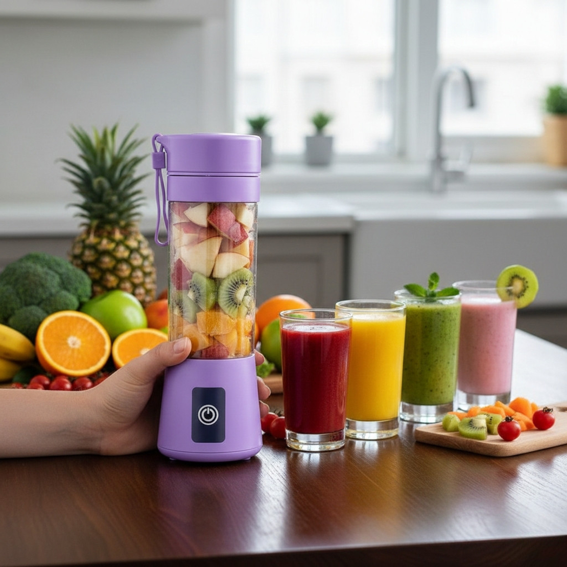 Преносим туристически USB блендер 380 мл – безжичен мини уред за смути и шейкове