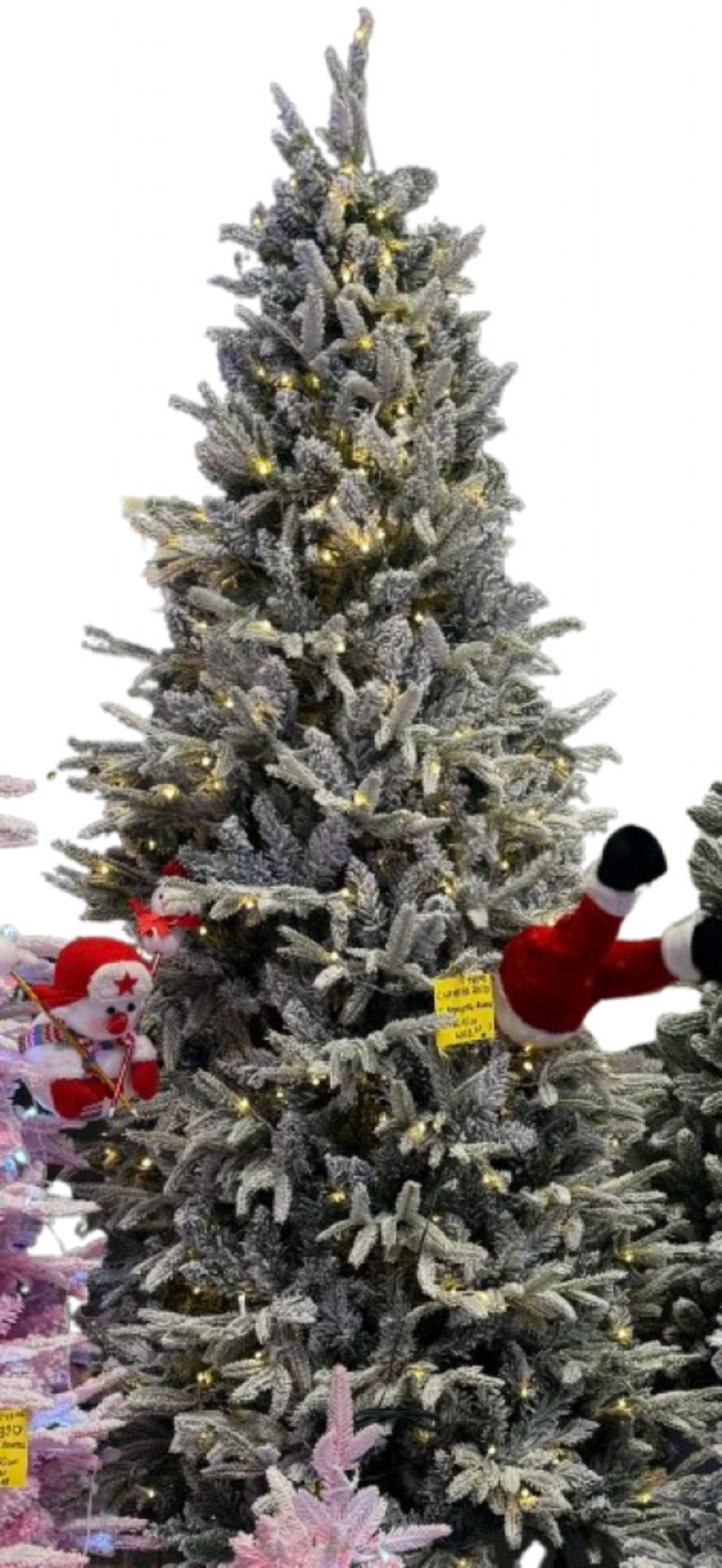 Коледна елха с вградени лампички по връхчетата