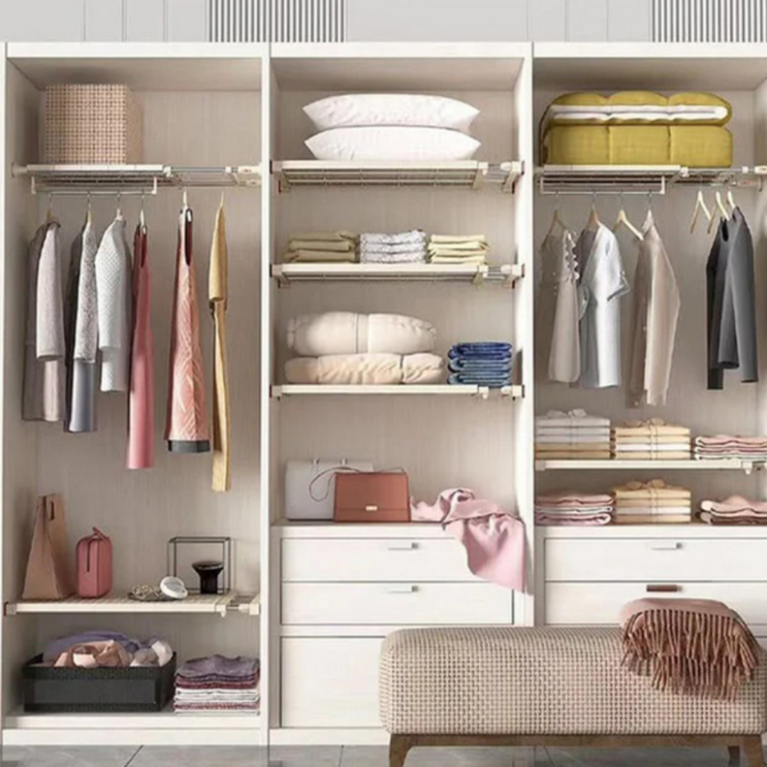 Разтегателен телескопичен рафт без пробиване 50–80 см