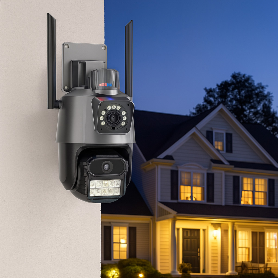 6 Mpx. Двойна вътрешна/външна WIFI камера за наблюдение