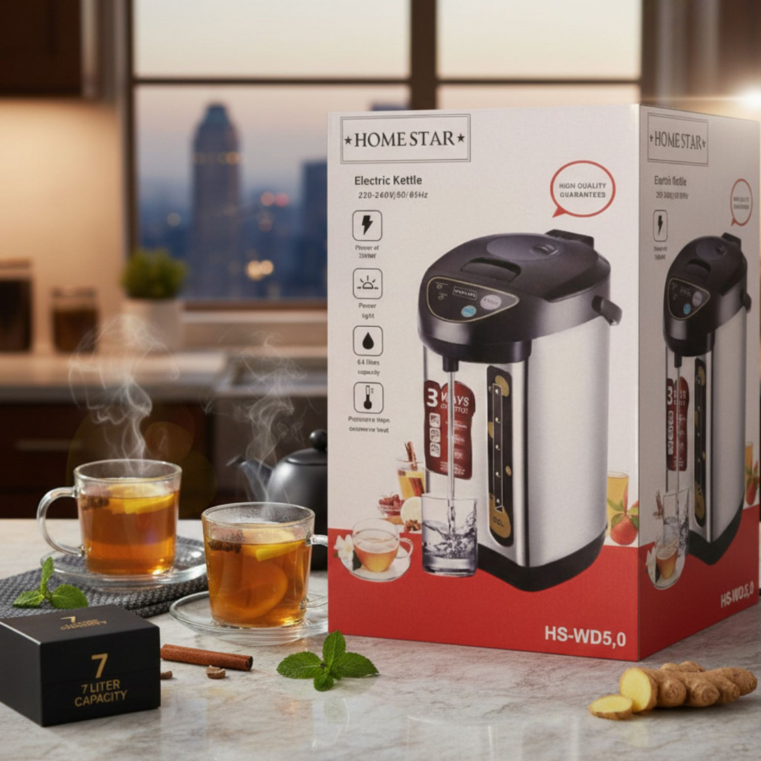 Homestar HS-WD5 – Електрически диспенсър за вода, кафе, чай, 6.8 л, 2000W