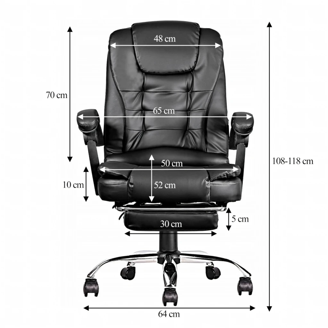 Ергономичен въртящ се офис стол с масаж и поставка за крака