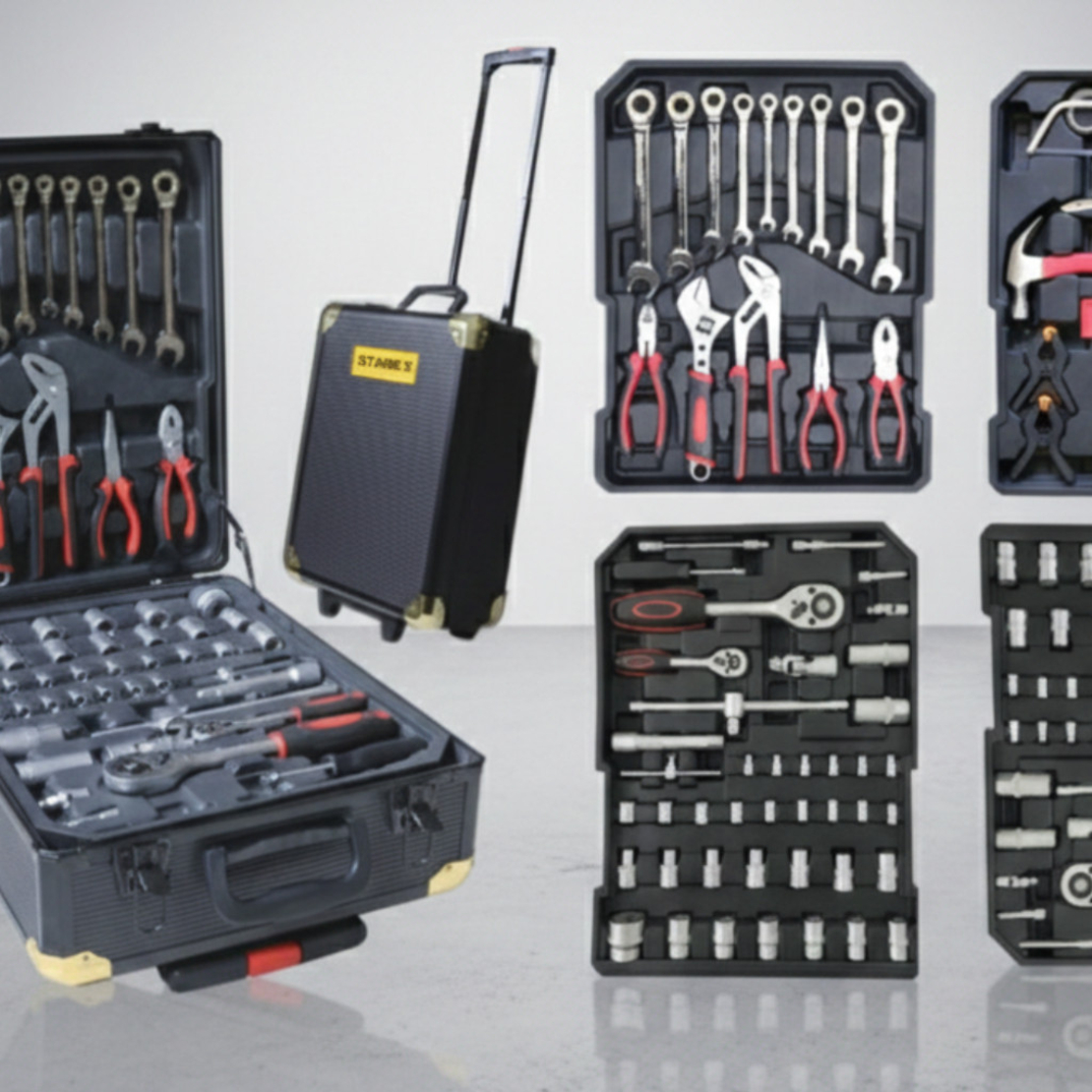 Куфар с инструменти– 599 части, професионален алуминиев тролей комплект