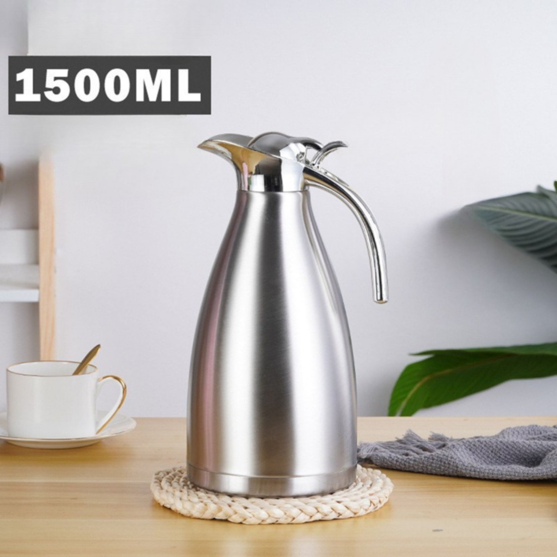 Комплект от 2 термоса Cheffinger 1L + 1.5L сребрист чайник