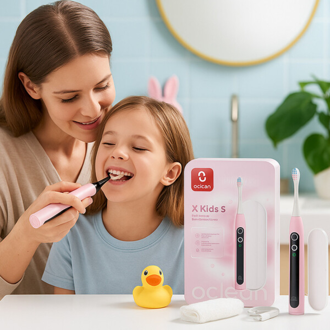 Електрическа четка за зъби Oclean X Kids Set, 1бp. накрайник, Калъф