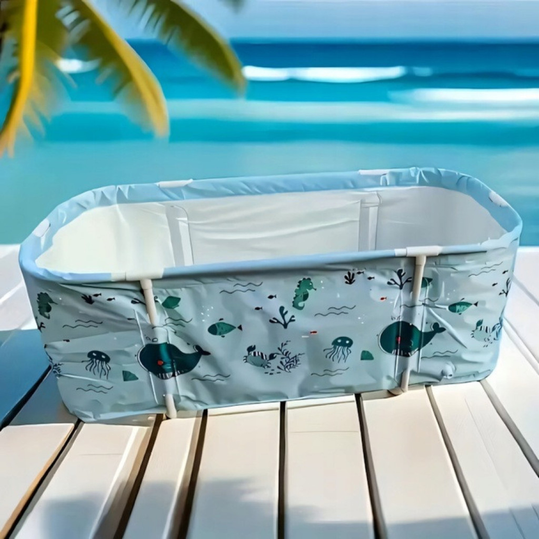Сгъваема преносима вана XXL с възглавница и топлоизолация – Комфорт и удобство в малката баня