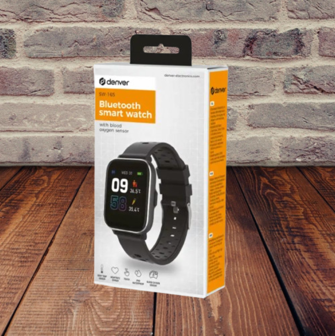 Bluetooth смарт часовник със сензор за телесна температура, кислород в кръвта и пулс Denver SW-165
