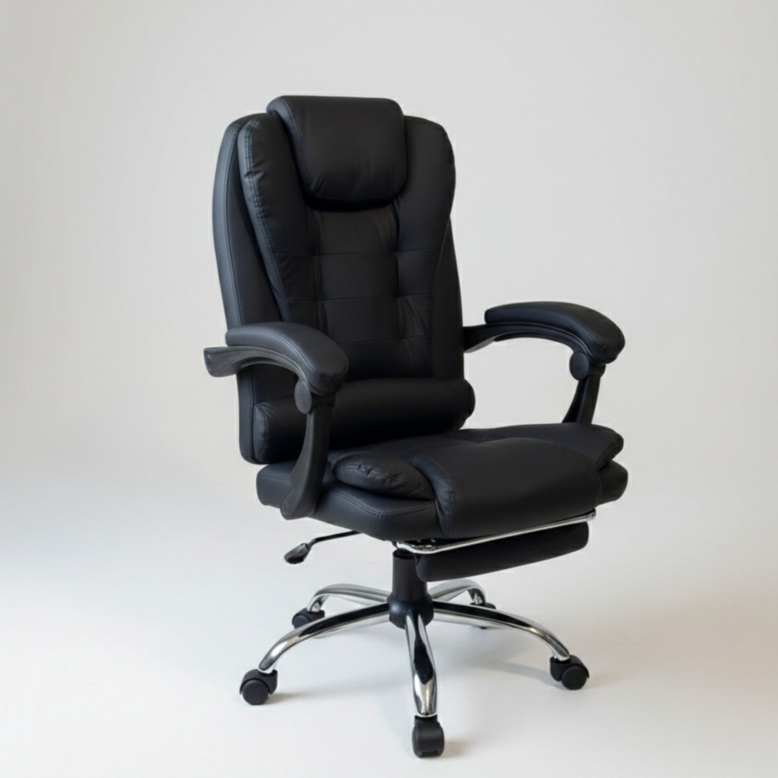 Ергономичен въртящ се офис стол с масаж и поставка за крака