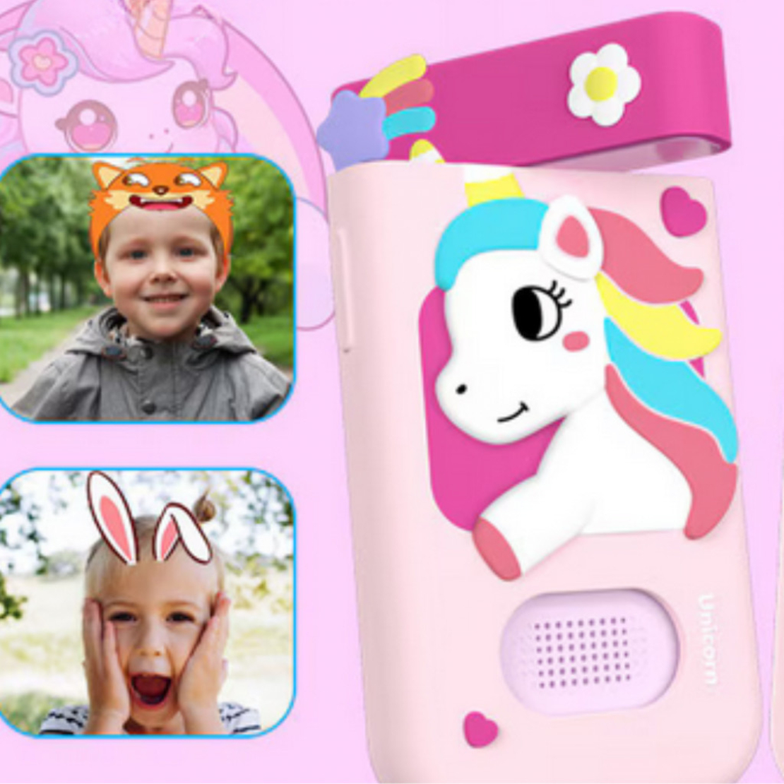 Образователен детски телефон с игри и камера 180° – Smart Phone за деца 3–7 г., с музика и игри