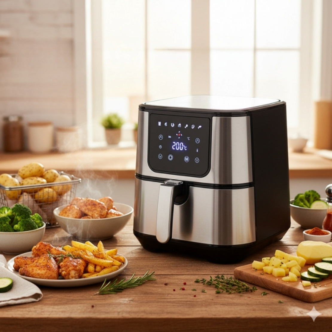 Еър фрайър Scheffler LQ-5001BS – 5.5L здравословно готвене с до 80% по-малко мазнина