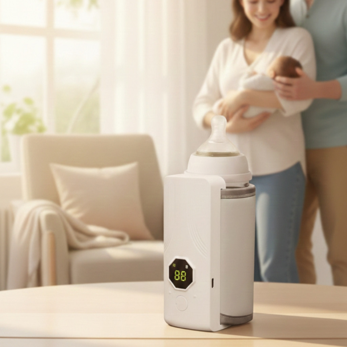 Безжичен подгревател за бебешко шише с дисплей и 6 температурни степени