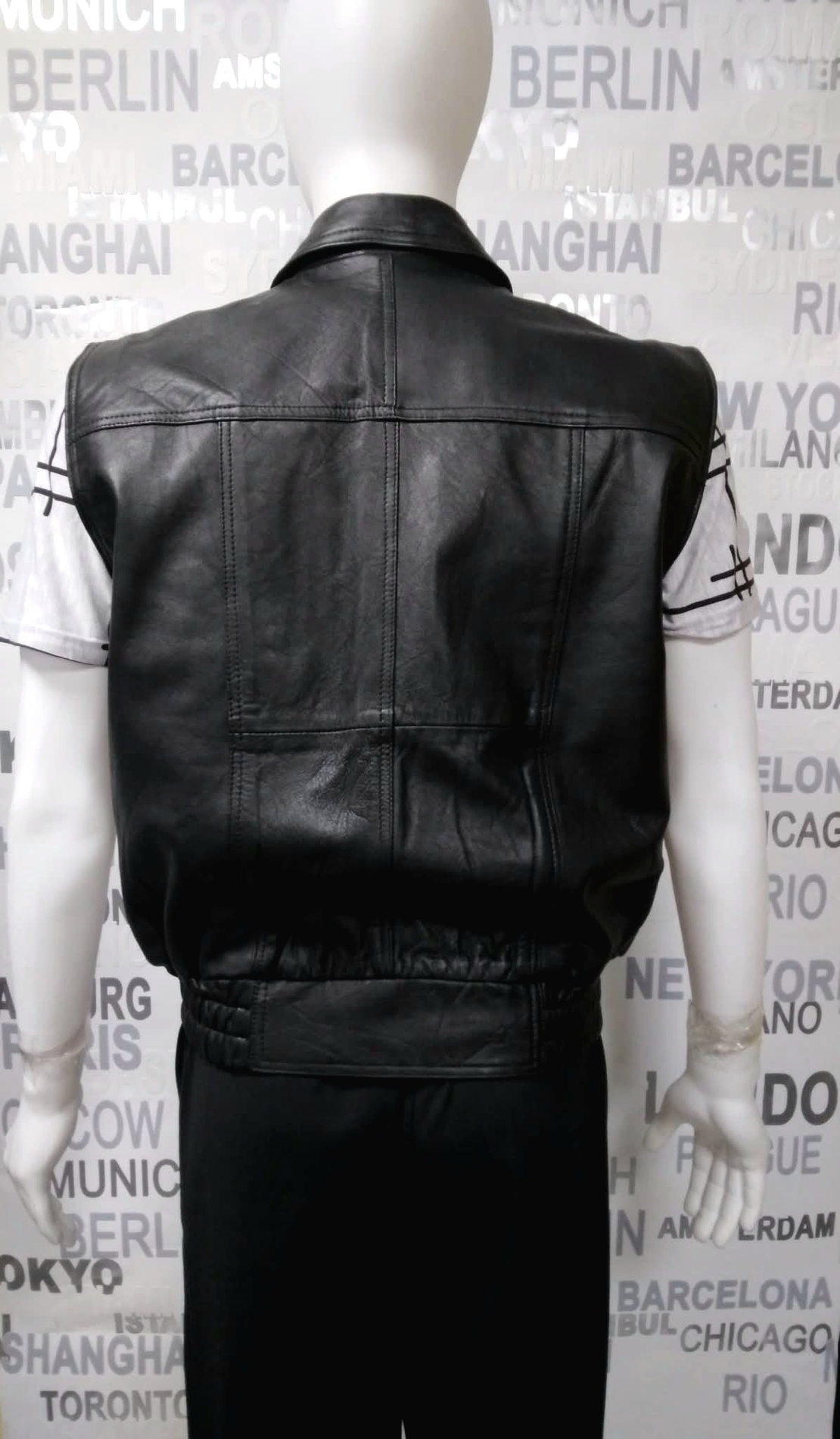 мъжки елек от естествена кожа