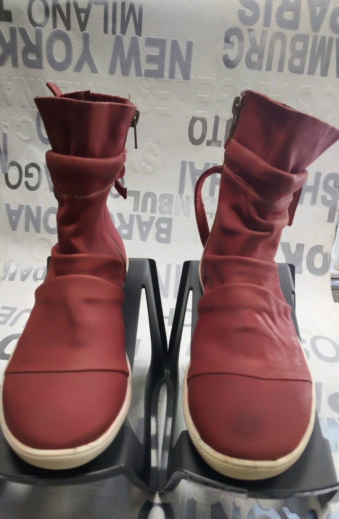 дамски боти от естествена кожа