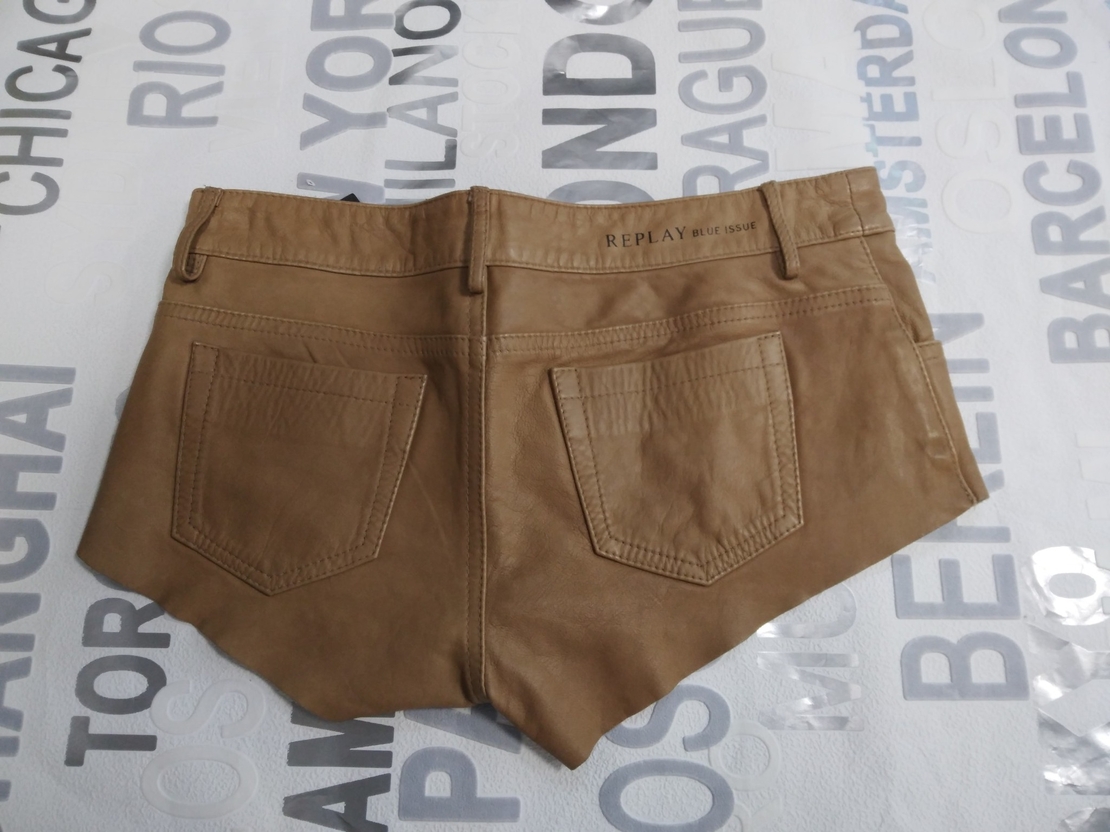 дамски къси панталони Replay-от естествена кожа