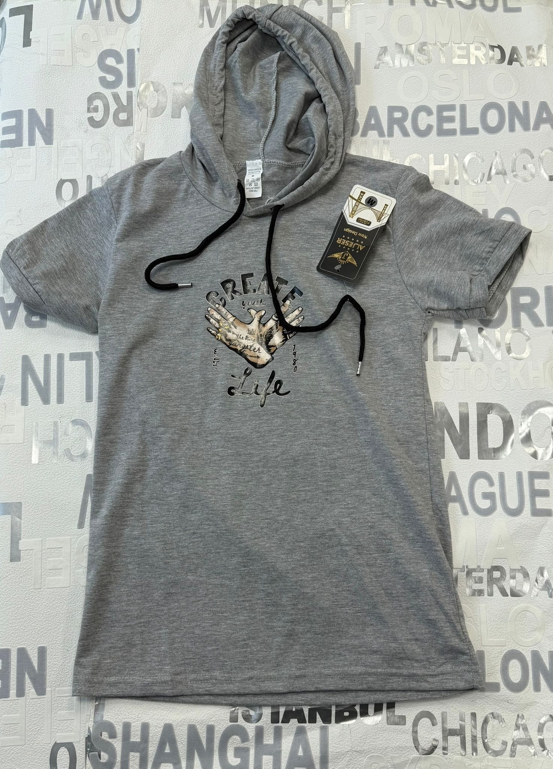 мъжка тениска с качулка