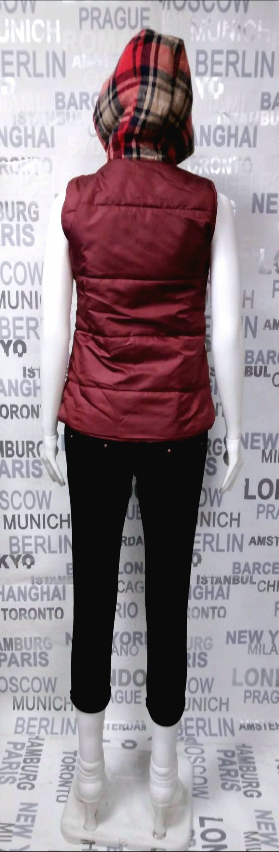 дамски елек с качулка