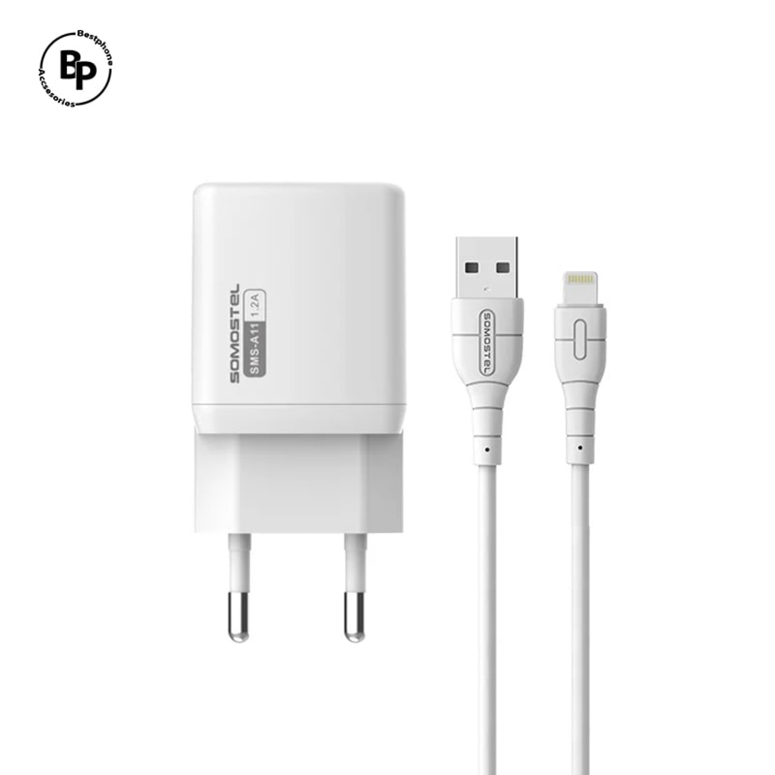 Зарядно Somostel SMS-A11, USB - Lightning, (1.2A) (6W) White