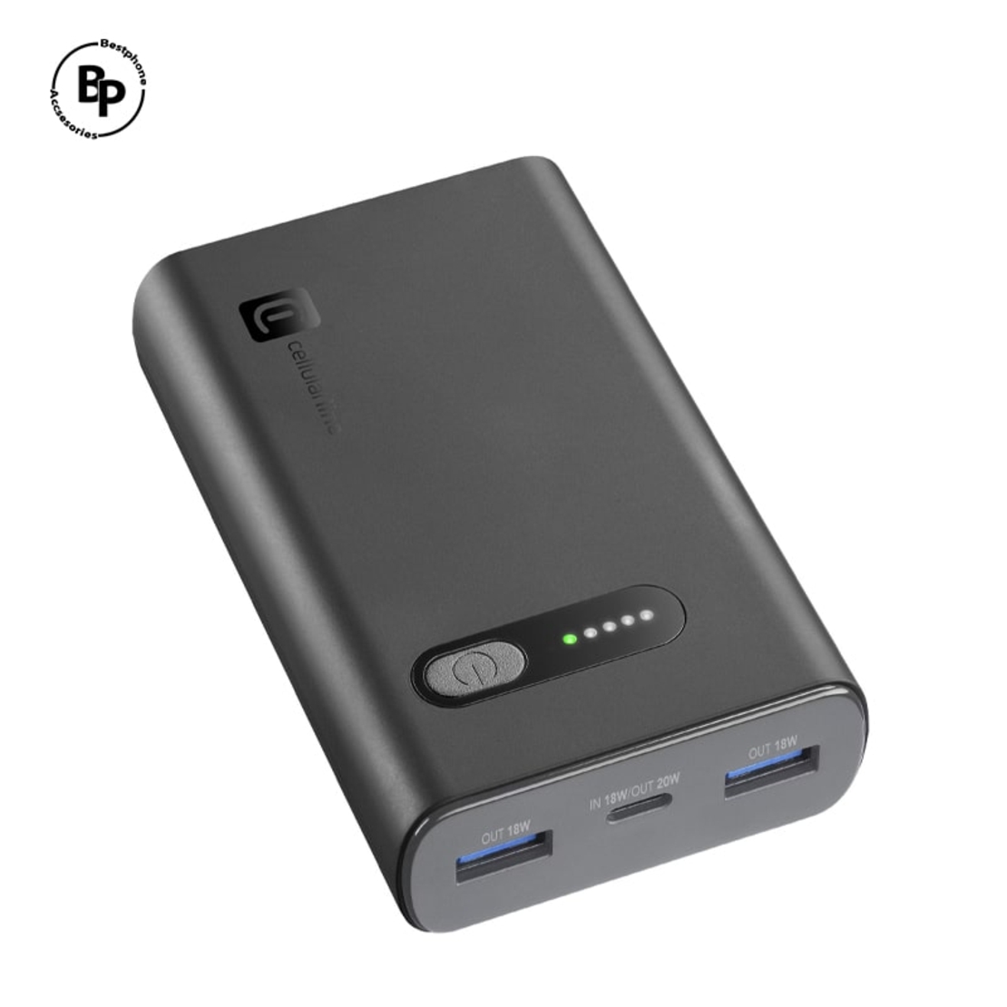 Външна батерия Cellularline, 3x Порта /18W-20W/ 10000 mAh Black