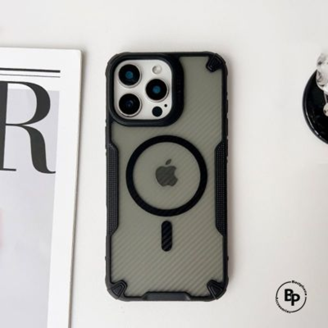 Силиконов кейс Shockproof Carbon Magsafe iPhone 16 Pro