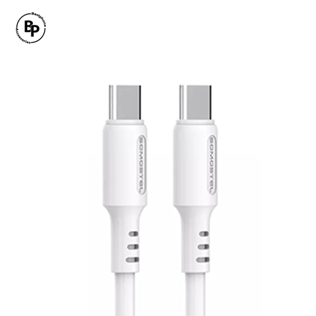 Кабел Somostel BP10 Type-C - Type-C, (1.2m) (3.0A) White