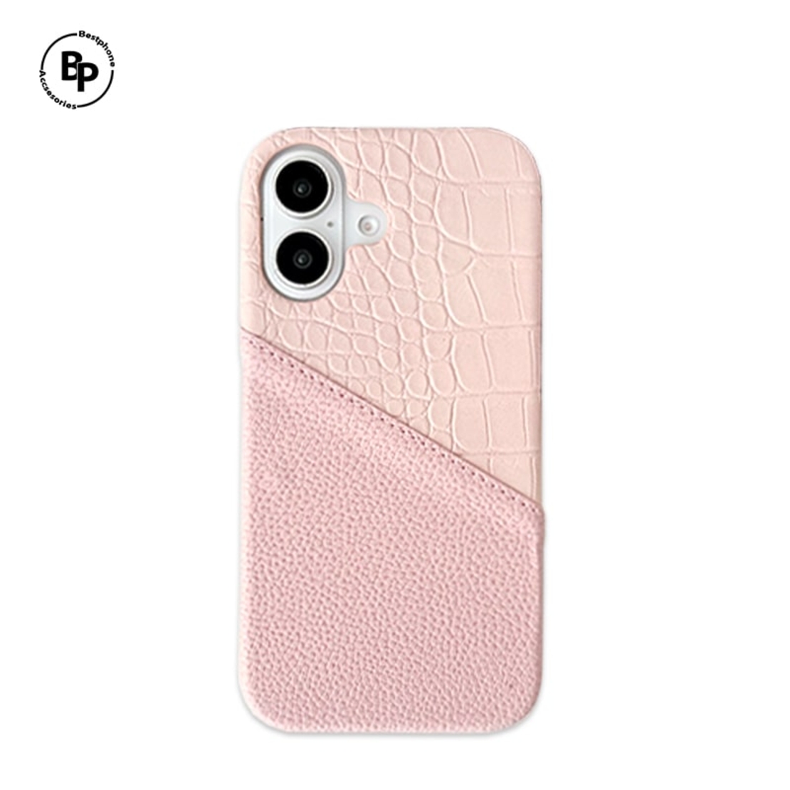 Кожен Гръб Croco Leather iPhone 15 Pink