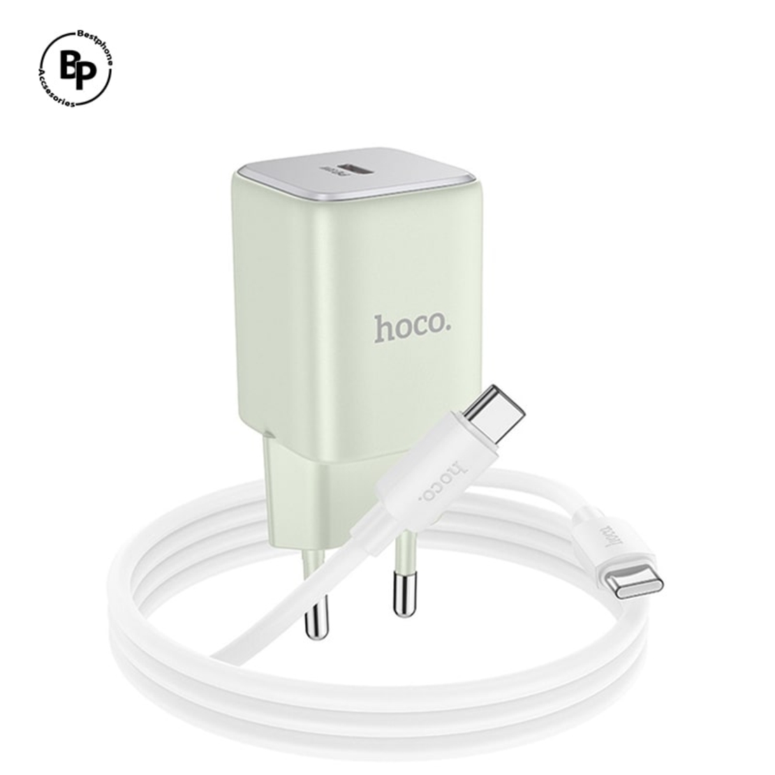 Зарядно HOCO N43 GaN Type-C (30W) Green