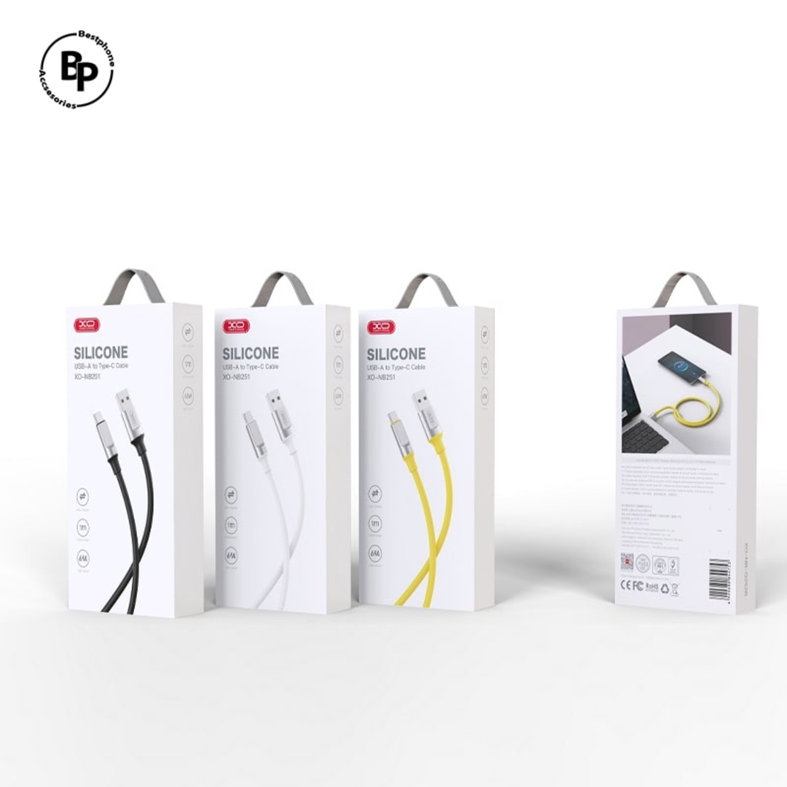 Кабел XO NB251 Type C - Type-C, (1m) (6A) Black
