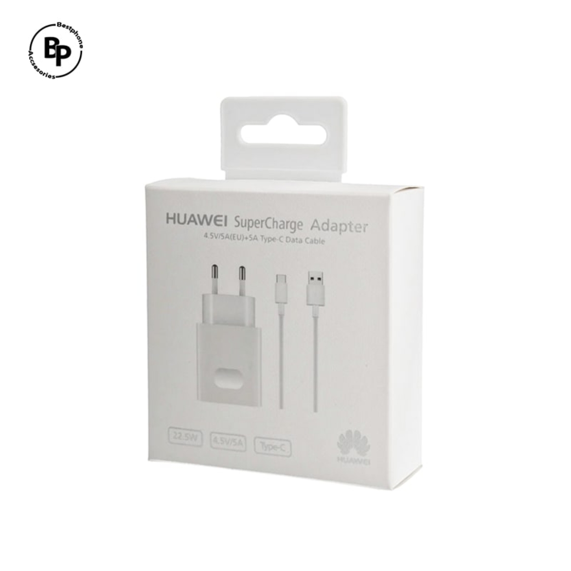 Зарядно Huawei Super Charge, USB - Type-C (1m) (22.5W) White