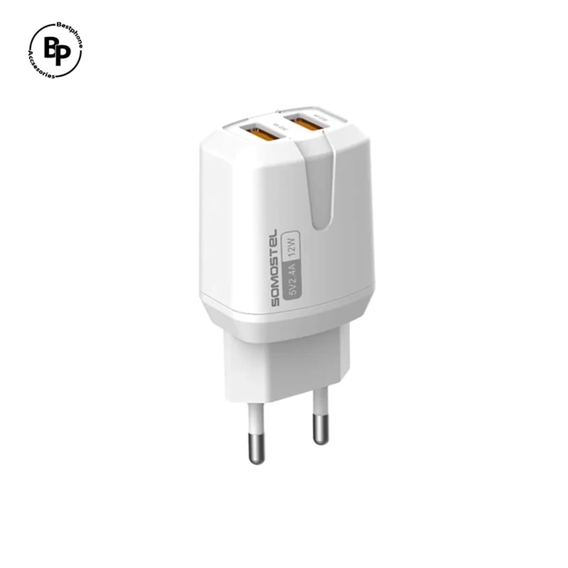 Зарядно Somostel A139, Двойни USB Гнезда, USB - Lightning (12W) (2.4A) White