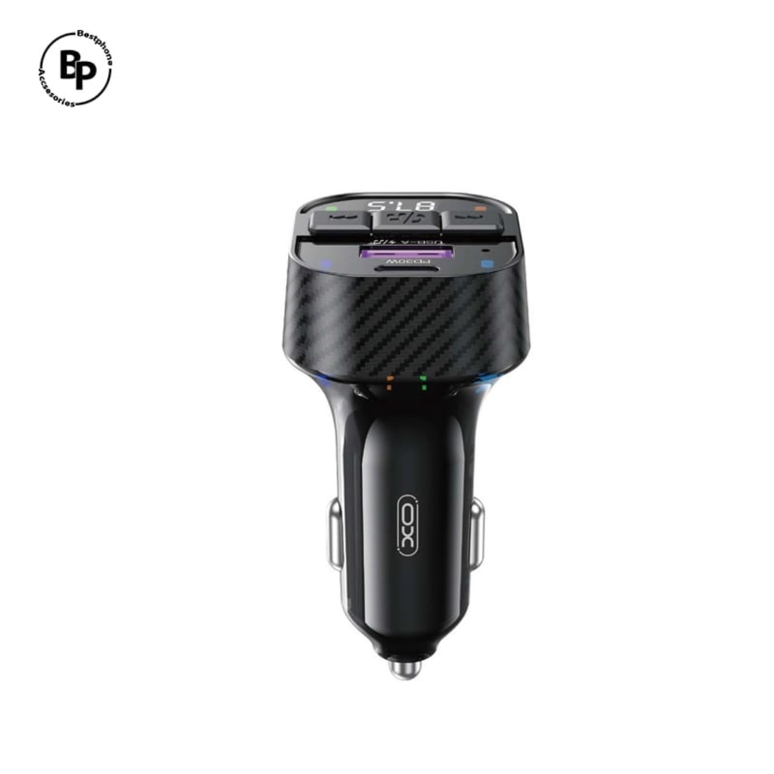 Зарядно за кола XO FM BCC17 Bluetooth MP3, трансмитер (30W), Кабел Type-C - Type-C Black