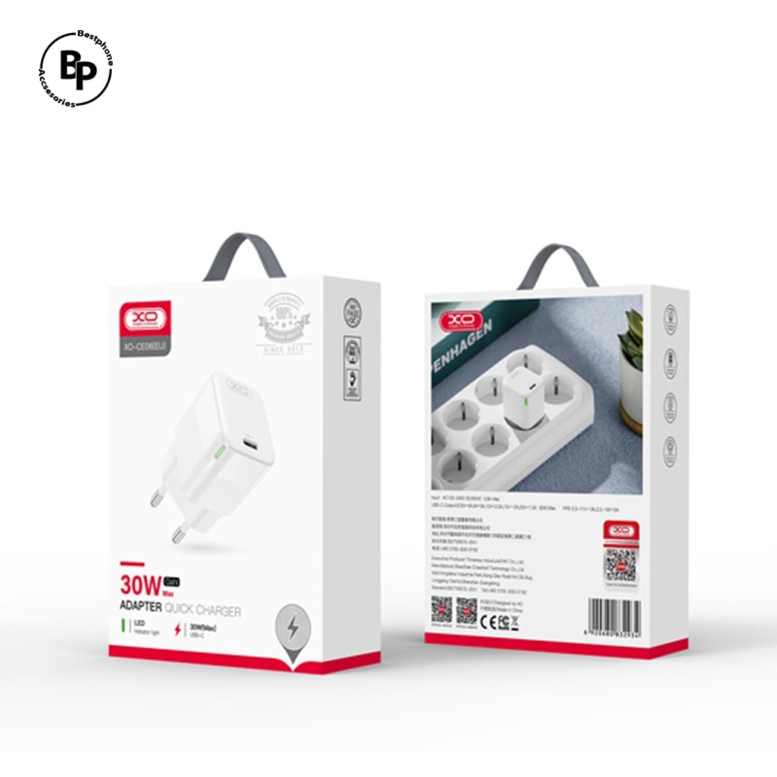Адаптер XO CE06 PD, Type-C Гнездо (30W) White