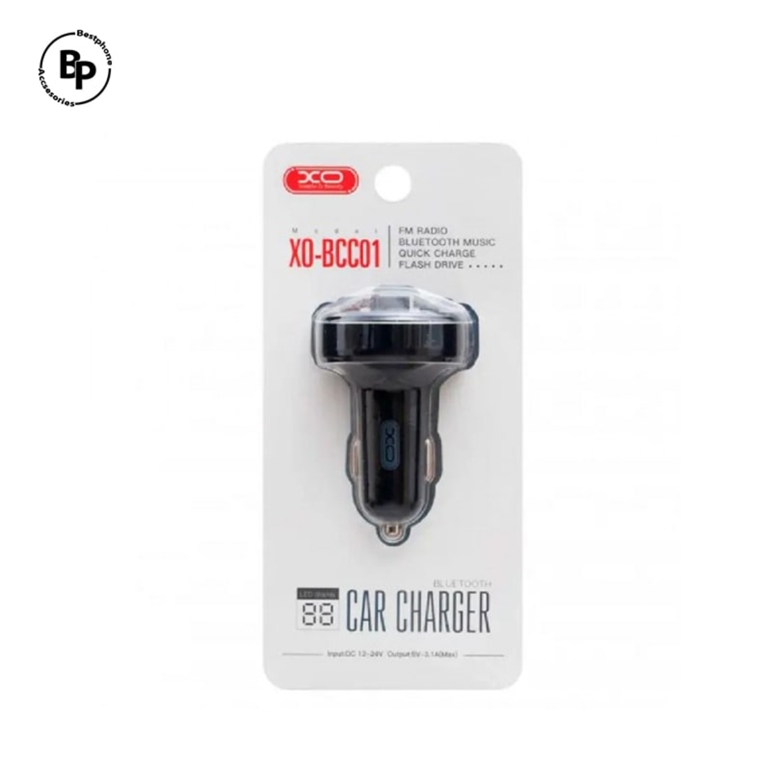 Зарядно за кола XO FM BCC01 Bluetooth MP3 Black