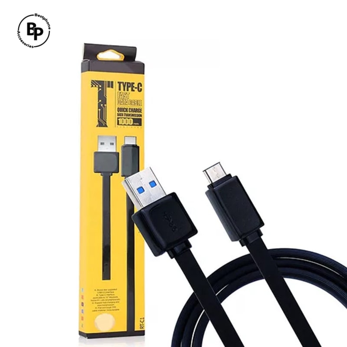Кабел REMAX USB RT-C1, USB - Type-C (1m) Black