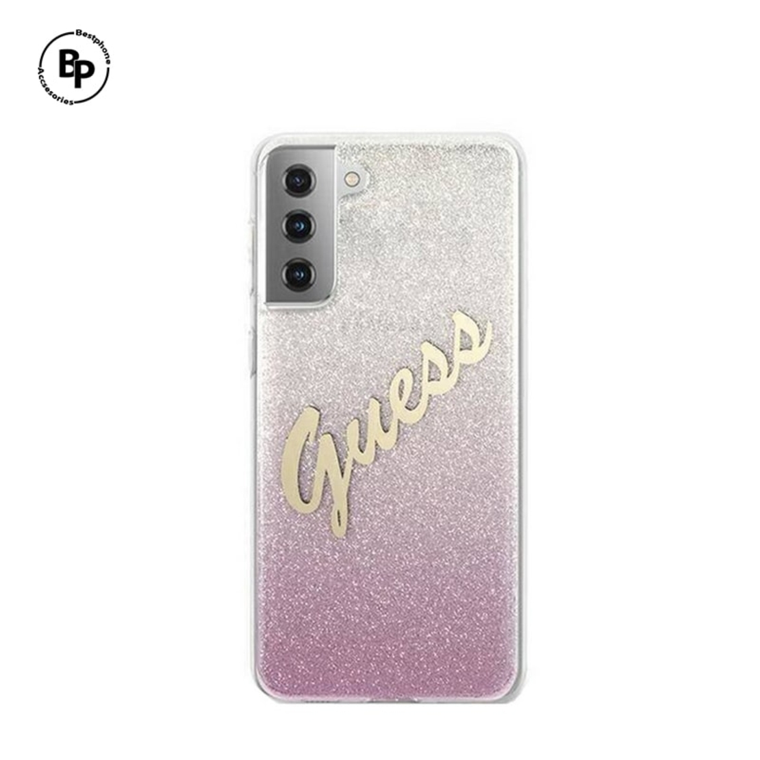 Кейс Guess Samsung S21 Ultra Glitter Pink