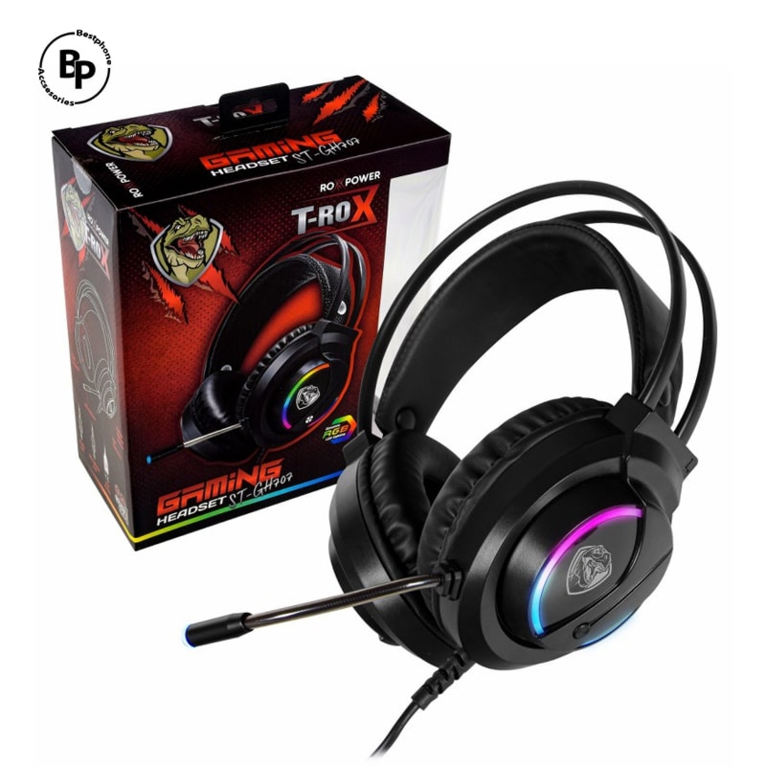 Гейминг слушалки за компютър с микрофон ROXPOWER T-ROX STGH707