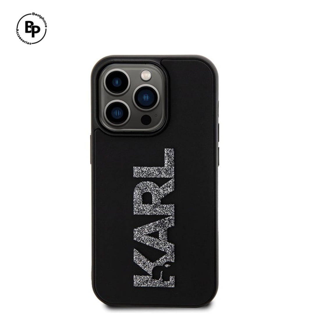 Кейс Karl Laggerfeld iPhone 15 Pro Max Glitter Logo Black