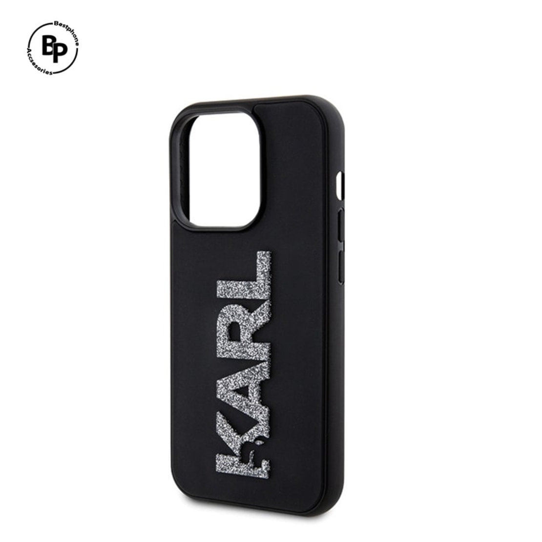 Кейс Karl Laggerfeld iPhone 15 Pro Max Glitter Logo Black