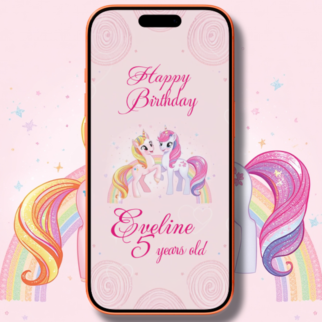 Cute Pony Birthday Video Invitation | Animated Digital Invite for Girls Pony Party