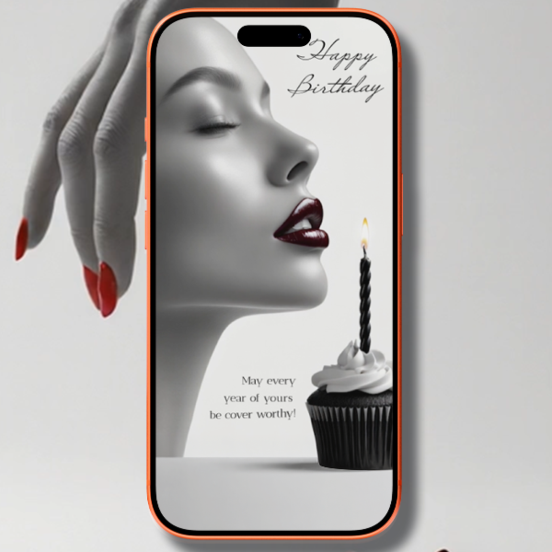 Luxury Black and White Birthday Video Greeting Card – Elegant Magazine Cover Style Digital Animated Birthday Card