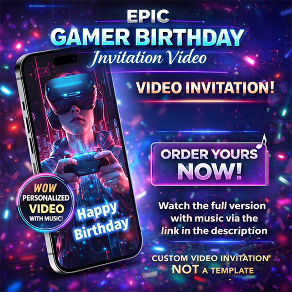 Epic Gaming Party Video Invite
