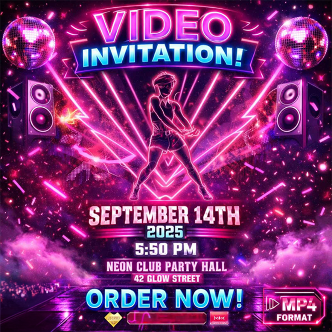 NEON PARTY Invitation | DARK in A GLOW – Digital Video Invite for an Epic Glow Night
