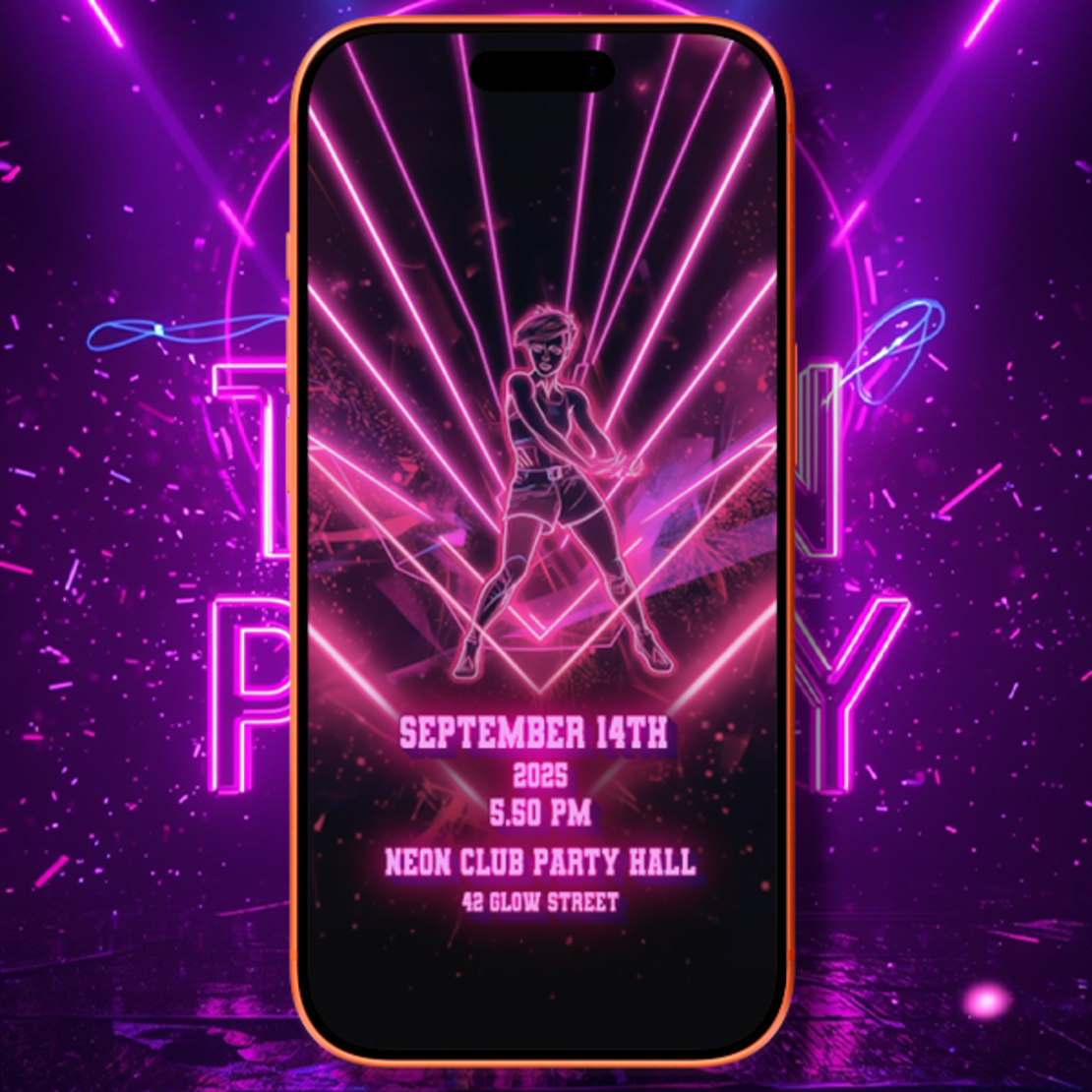 NEON PARTY Invitation | DARK in A GLOW – Digital Video Invite for an Epic Glow Night