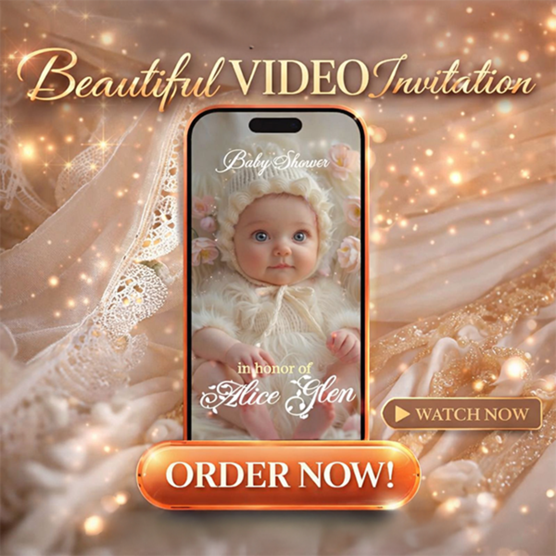 Adorable Digital Baby Shower Invitation Video