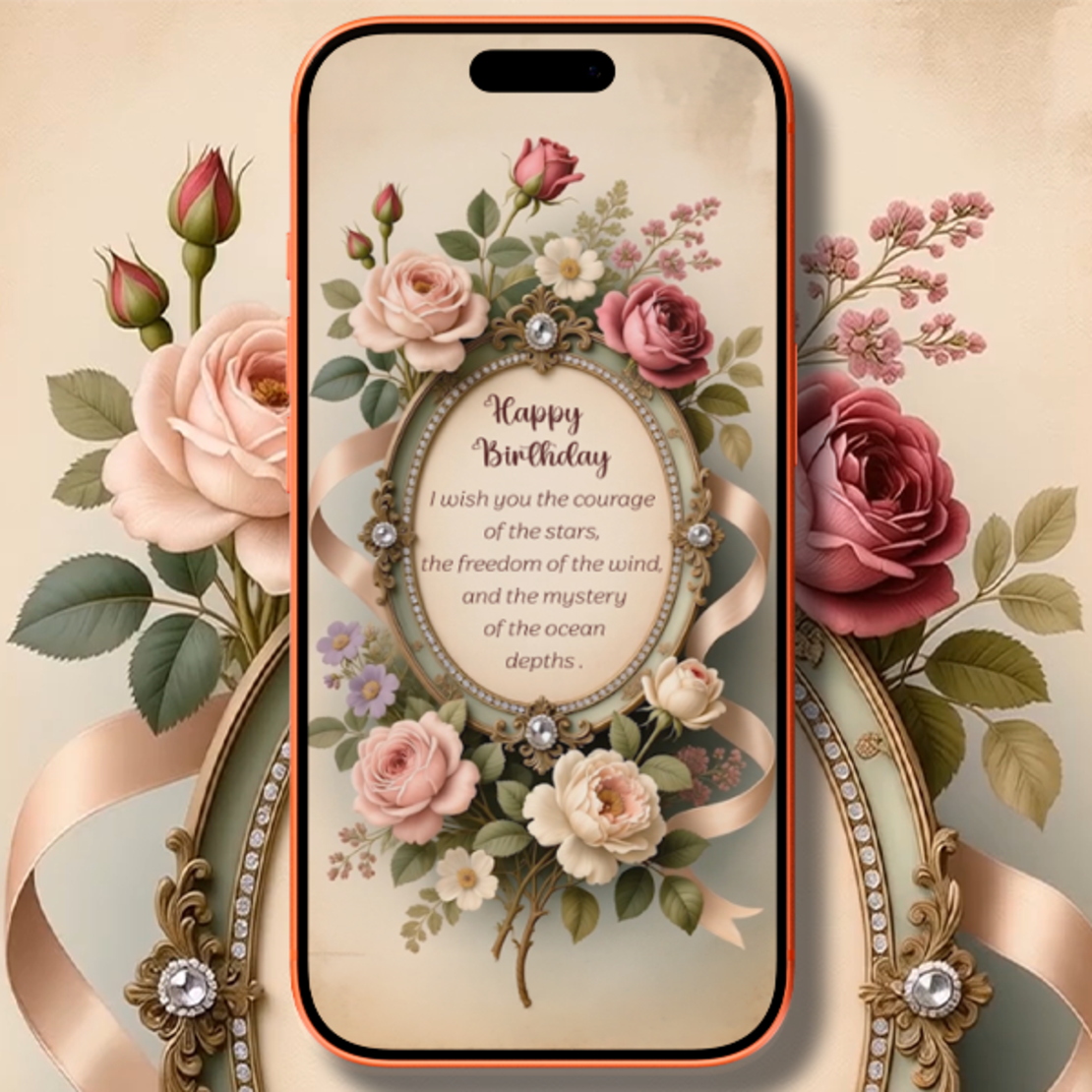 Elegant Floral Birthday Digital Video Greeting Card – Beautiful Animated Ecard