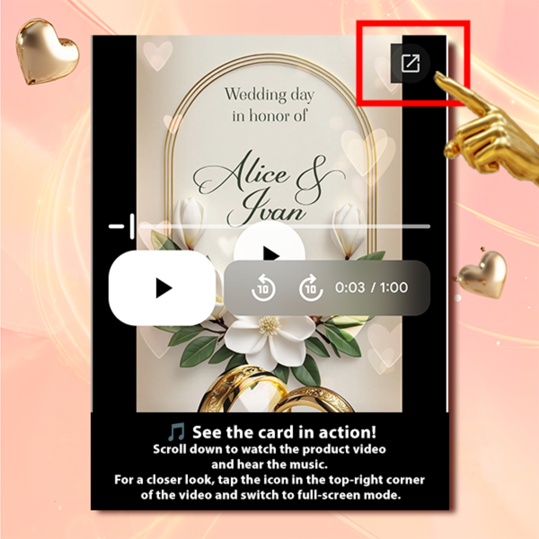 21st Birthday Video Invitation | Personalized Elegant Floral Digital Invite